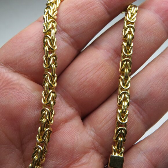 18k *925 Sterling Silver Men's Bracelet - Picture 1 of 4